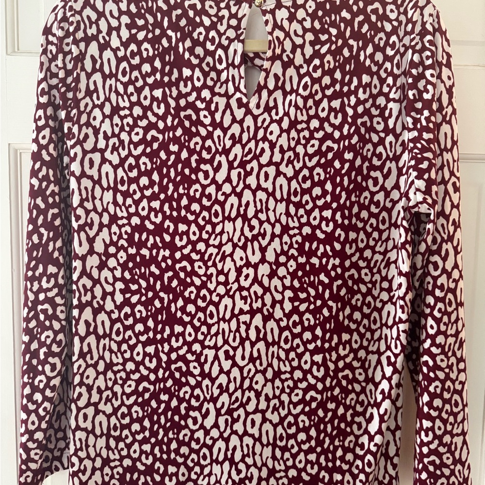 MICHAEL Michael Kors Burgundy and White Animal-Print Long-Sleeve Tops - Picture 5 of 7